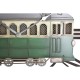 Стенен часовник DKD Home Decor Метал Зелен Жълт Vintage Влак (49,5 x 3,5 x 48 cm) (2 броя)