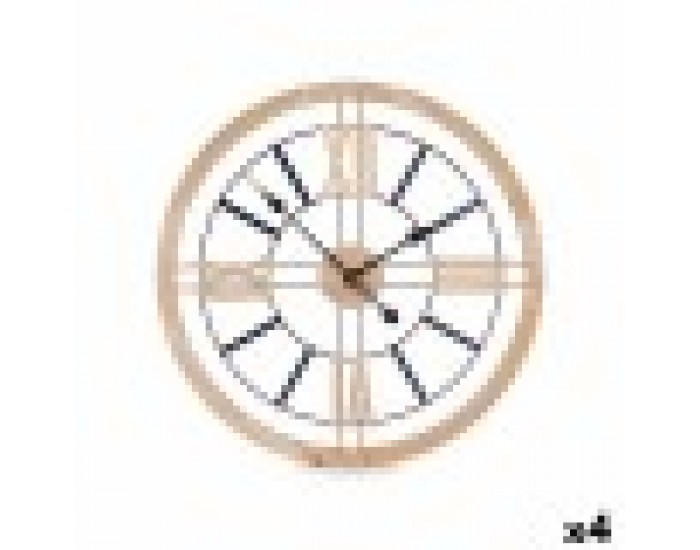 Стенен часовник Черен Метал Дървен MDF 60 x 60 x 4,5 cm (4 броя)