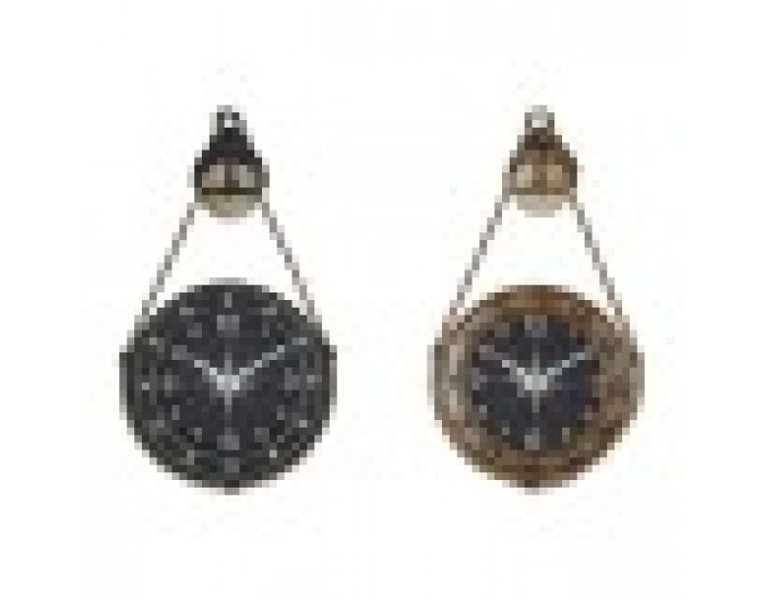 Стенен часовник DKD Home Decor 43 x 8 x 71 cm Кристал Черен Златен Желязо (2 броя)