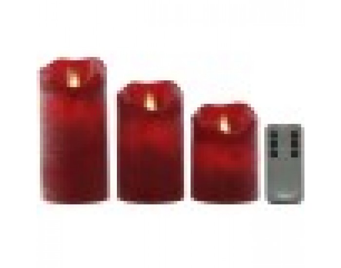 LED Свещ Home ESPRIT Червен 26,5 x 8 x 17 cm (3 Части)