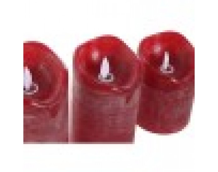 LED Свещ Home ESPRIT Червен 26,5 x 8 x 17 cm (3 Части)