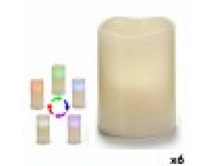 LED Свещ Бял 7,5 x 10 x 7,5 cm (6 броя)