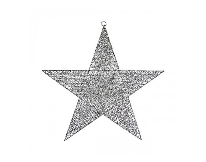 Коледна Украса Сребрист Звезда Метал (50 x 51,5 x 0,5 cm)