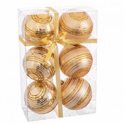 Коледни топки Златен Пластмаса Спирала 8 x 8 x 8 cm (6 броя) - Rosanto christmas