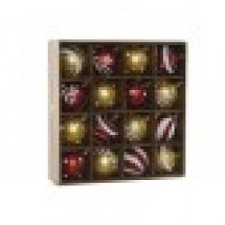 Коледни топки Home ESPRIT Червен Златен PVC 25 x 6 x 25 cm (16 Части) - Decorațiuni sezoniere și de sărbători