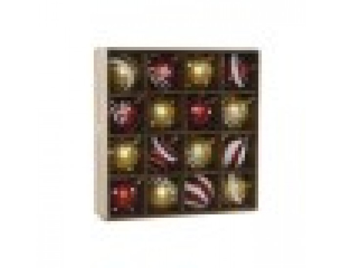 Коледни топки Home ESPRIT Червен Златен PVC 25 x 6 x 25 cm (16 Части)