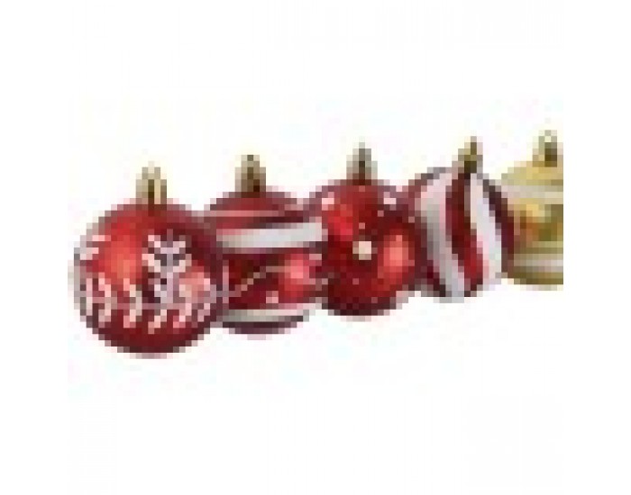 Коледни топки Home ESPRIT Червен Златен PVC 25 x 6 x 25 cm (16 Части)