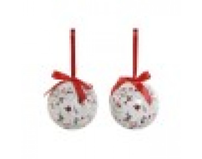 Коледни топки Home ESPRIT Бял Червен PVC (7 броя)