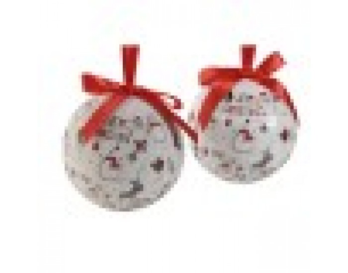 Коледни топки Home ESPRIT Бял Червен PVC (7 броя)