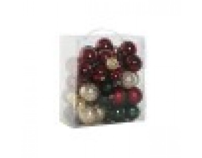 Коледни топки Home ESPRIT Червен Зелен полиетилен 27 x 12 x 25 cm (50 Части)