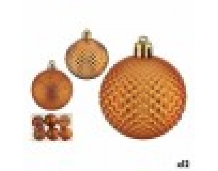 Комплект Коледни Топки 6 cm Оранжев PVC (12 броя)