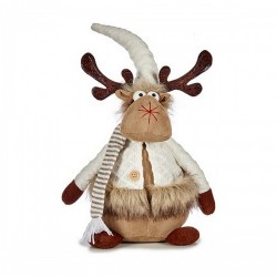 Christmas reindeer Кафяв Бял полиестер (15 x 43 x 19 cm) - Decorațiuni