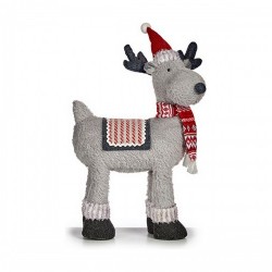 Christmas reindeer 63,5 cm Червен Сив Плат Бял - Decorațiuni