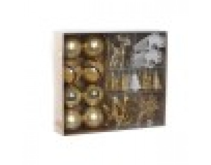 Коледни топки Home ESPRIT Златен полиетилен 28 x 6 x 24 cm (55 Части)