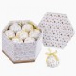 Коледни топки Бял Златен хартия Polyfoam 7,5 x 7,5 x 7,5 cm (14 броя) - Rosanto christmas