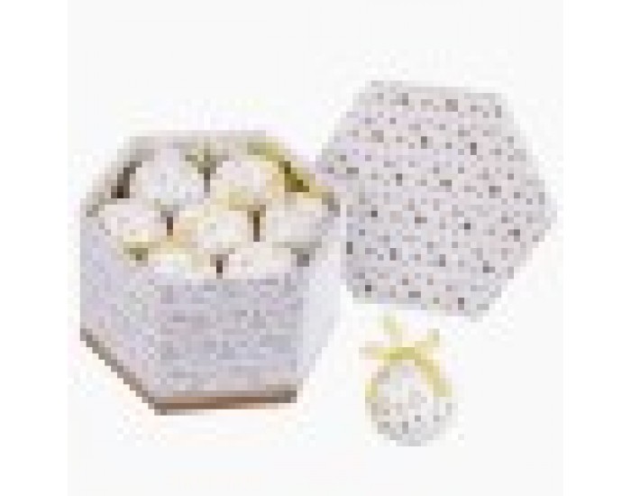Коледни топки Бял Златен хартия Polyfoam 7,5 x 7,5 x 7,5 cm (14 броя)