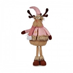 Christmas reindeer Розов Кафяв полиестер (24 x 63 x 27 cm) - Decorațiuni