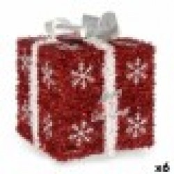 Подаръчна кутия Бял Червен Сребрист полипропилен PET 20 x 23 x 20 cm (6 броя) - Krist+