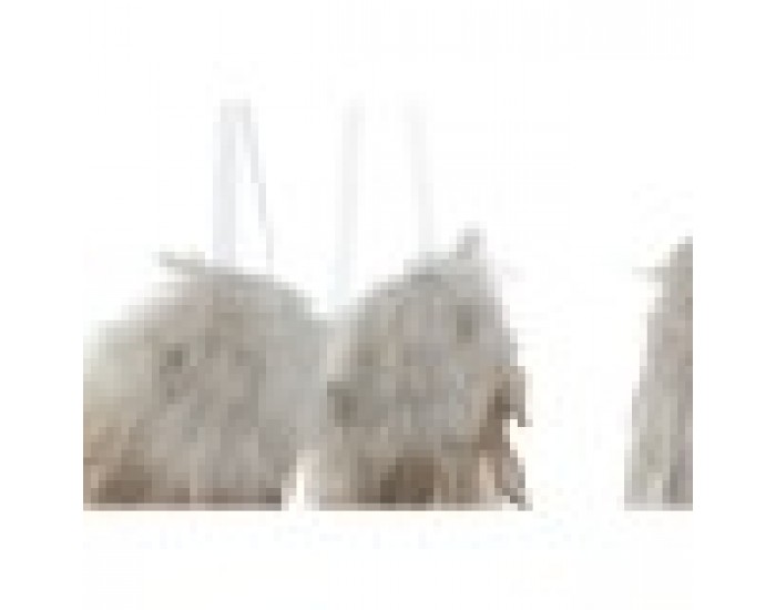 Висяща украса Home ESPRIT Бял Златен Перо 28 x 4 x 33 cm (2 броя)