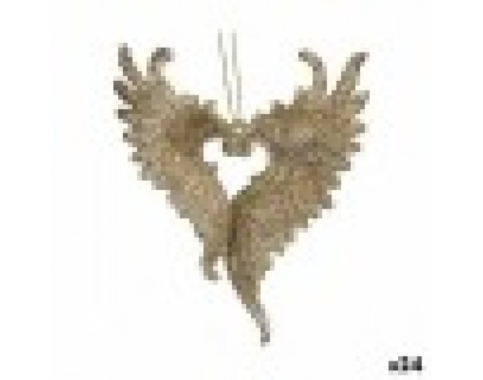 Коледна Украса Ангелски Крила champagne Пластмаса Пурпурин 12 x 13 x 2,5 cm (24 броя)
