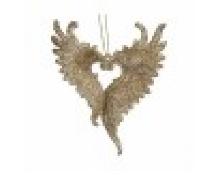 Коледна Украса Ангелски Крила champagne Пластмаса Пурпурин 12 x 13 x 2,5 cm (24 броя)