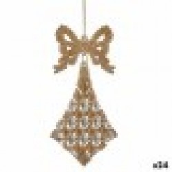 Коледна Украса Ласо Ромб champagne Пластмаса Пурпурин 7,5 x 1 x 15,5 cm (24 броя) - Krist+