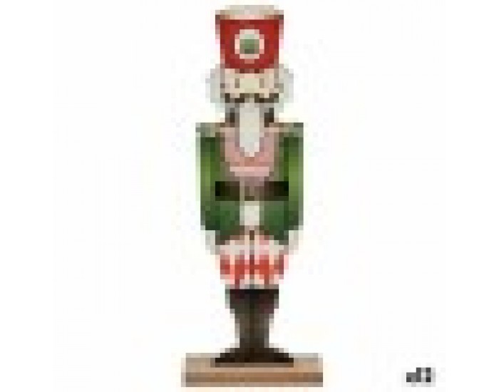 Декоративна фигурка Орехотрошачка Черен Червен Зелен Дървен 8 x 40 x 15 cm (12 броя)