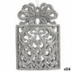 Коледна Украса Подаръчна кутия Сребрист Пластмаса Пурпурин 7,5 x 11,5 x 4 cm (24 броя) - Krist+