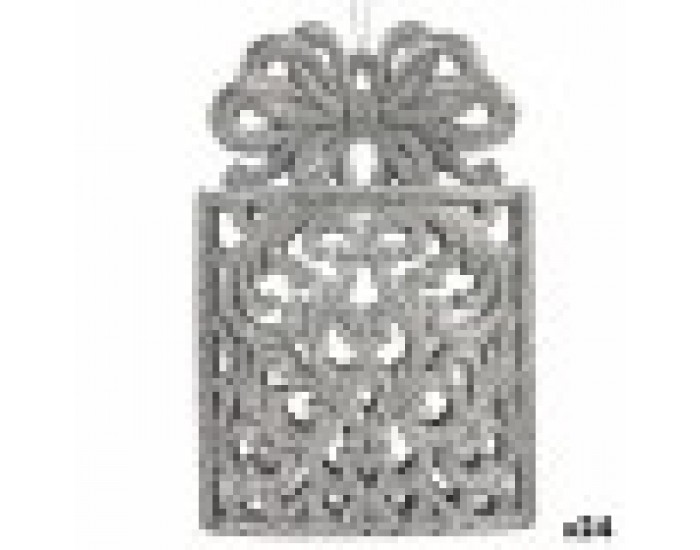 Коледна Украса Подаръчна кутия Сребрист Пластмаса Пурпурин 7,5 x 11,5 x 4 cm (24 броя)