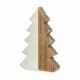 Декоративна фигурка Коледно дърво Бял Естествен Дървен Керамика 3 x 21 x 14 cm (6 броя)