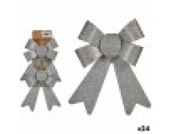 Комплект Коледни Декорации Ласо Сребрист PVC 15 x 2 x 18 cm (24 броя)