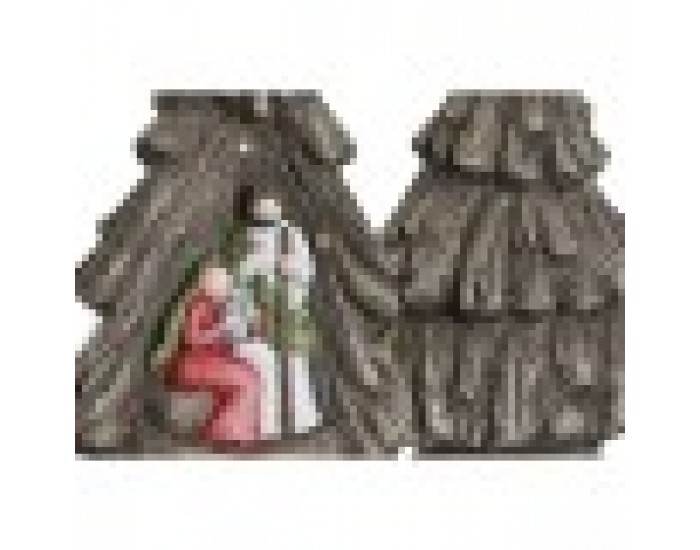 Рождествена Коледна Сцена Home ESPRIT Зелен Сив Магнезиев 23 x 13,5 x 45 cm (2 броя)