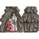 Рождествена Коледна Сцена Home ESPRIT Зелен Сив Магнезиев 23 x 13,5 x 45 cm (2 броя)