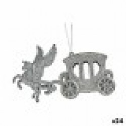 Коледна Украса Магическа Количка Сребрист Пластмаса Пурпурин 15,5 x 8,5 x 4,5 cm (24 броя) - Krist+