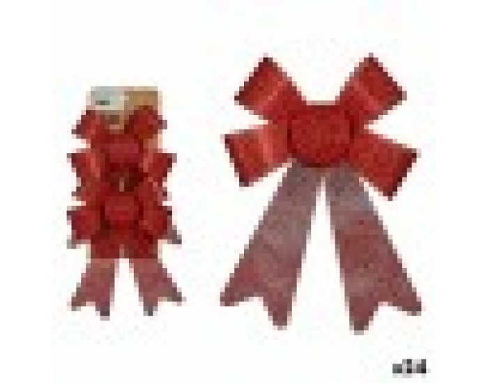 Комплект Коледни Декорации Ласо Червен PVC 15 x 2 x 17 cm (24 броя)