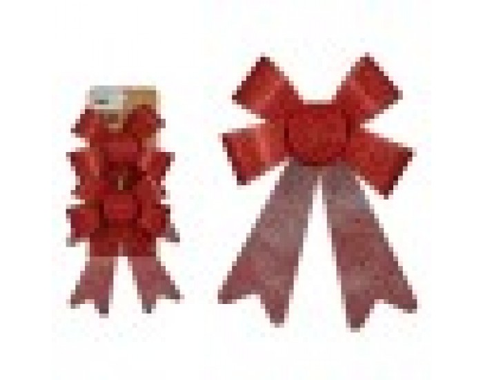 Комплект Коледни Декорации Ласо Червен PVC 15 x 2 x 17 cm (24 броя)