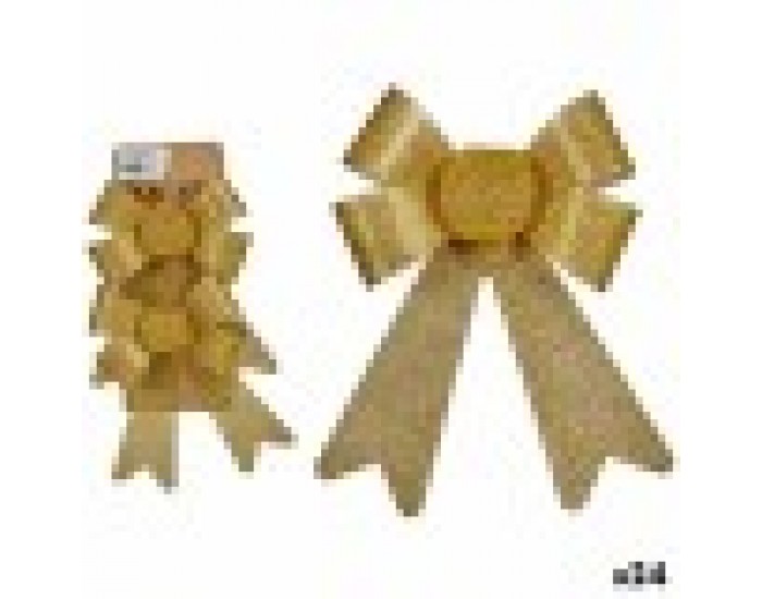 Комплект Коледни Декорации Ласо Златен PVC 16 x 3 x 18 cm (24 броя)