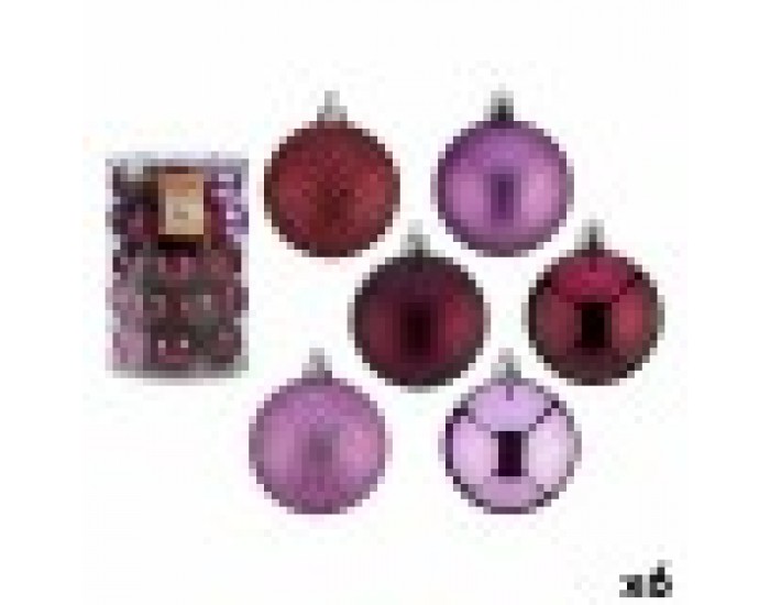 Комплект Коледни Топки Лилав Пластмаса 6 x 7 x 6 cm (6 броя)