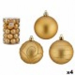 Комплект Коледни Топки Златен PVC Ø 6 cm (4 броя) - Krist+