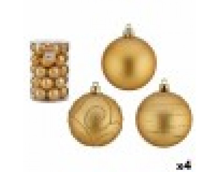 Комплект Коледни Топки Златен PVC Ø 6 cm (4 броя)