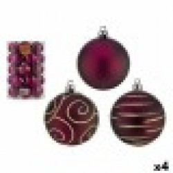 Комплект Коледни Топки Лилав PVC Ø 6 cm (4 броя) - Krist+