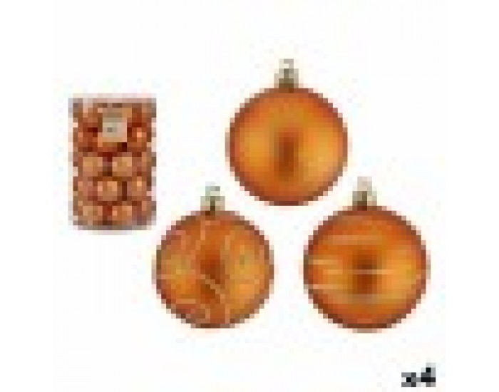 Комплект Коледни Топки Оранжев PVC 6 cm (4 броя)