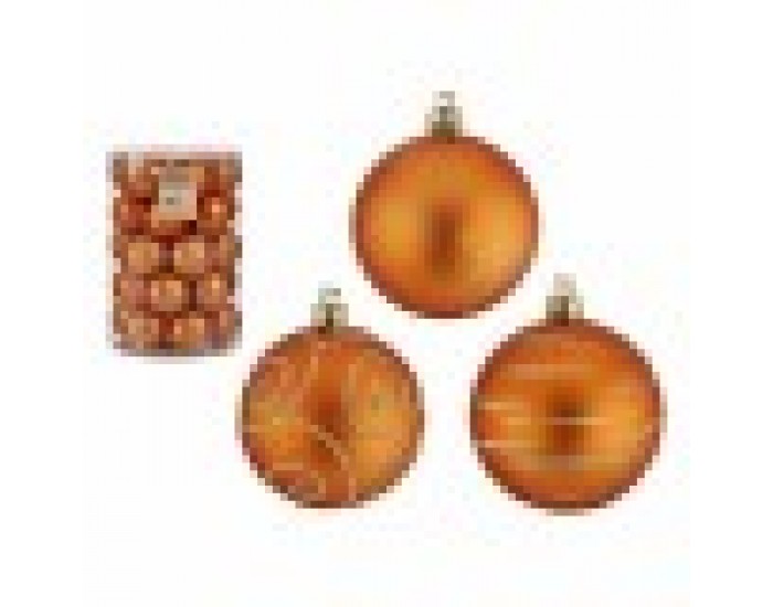 Комплект Коледни Топки Оранжев PVC 6 cm (4 броя)