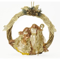 Коледен венец DKD Home Decor полиестер (30 x 5 x 30 cm) - Decorațiuni sezoniere și de sărbători