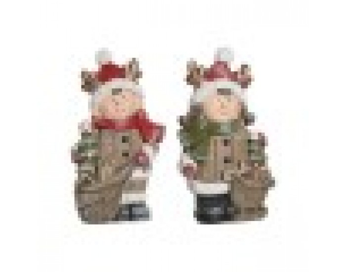 Коледна Украса Home ESPRIT Кафяв Червен 23 x 10,5 x 40 cm (2 броя)