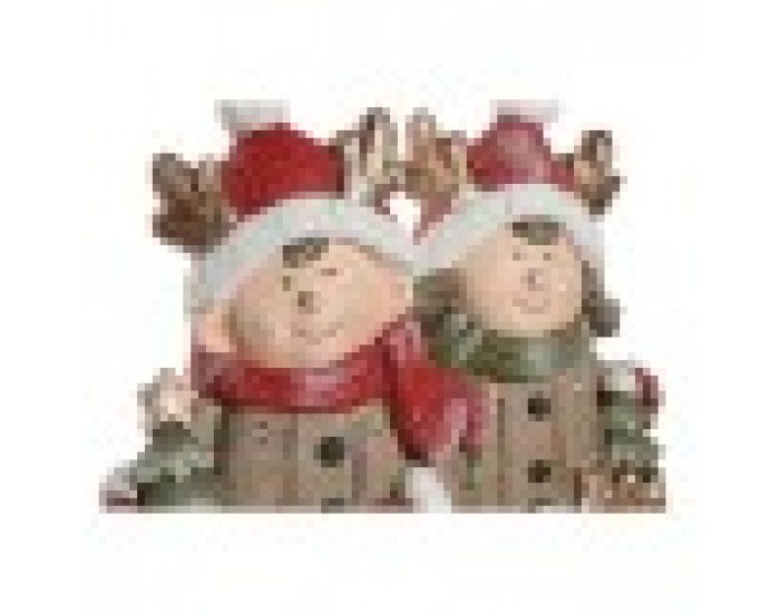 Коледна Украса Home ESPRIT Кафяв Червен 23 x 10,5 x 40 cm (2 броя)