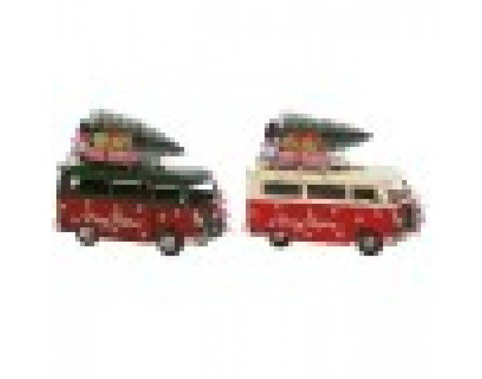 Коледна Украса Home ESPRIT Червен Зелен 27 x 12 x 20 cm (2 броя)