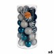 Christmas Balls Set Сребрист Син Пластмаса (Ø 6 cm) (6 броя)
