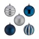 Christmas Balls Set Сребрист Син Пластмаса (Ø 6 cm) (6 броя)