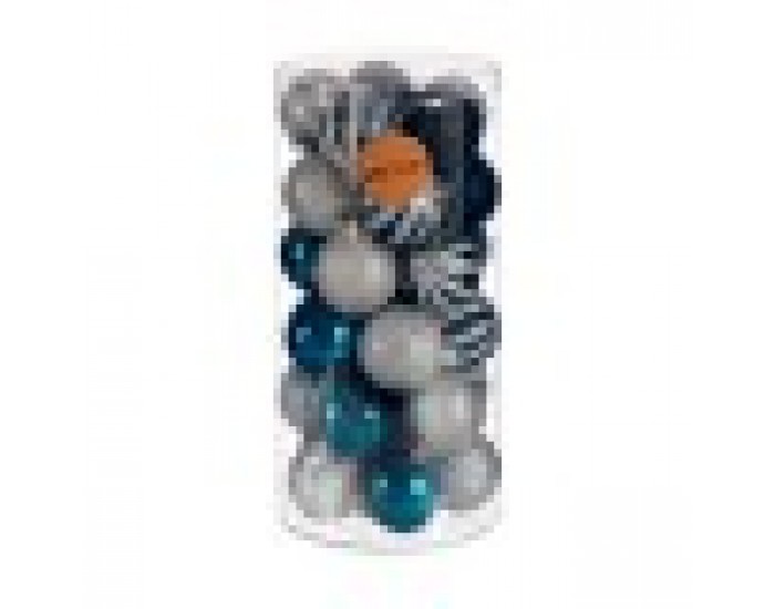 Christmas Balls Set Сребрист Син Пластмаса (Ø 6 cm) (6 броя)